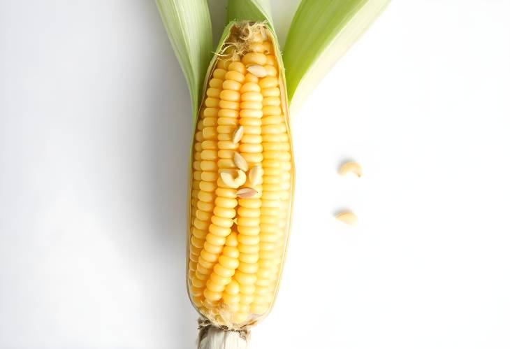 The Essence of Fresh Corn Peeled and Isolated